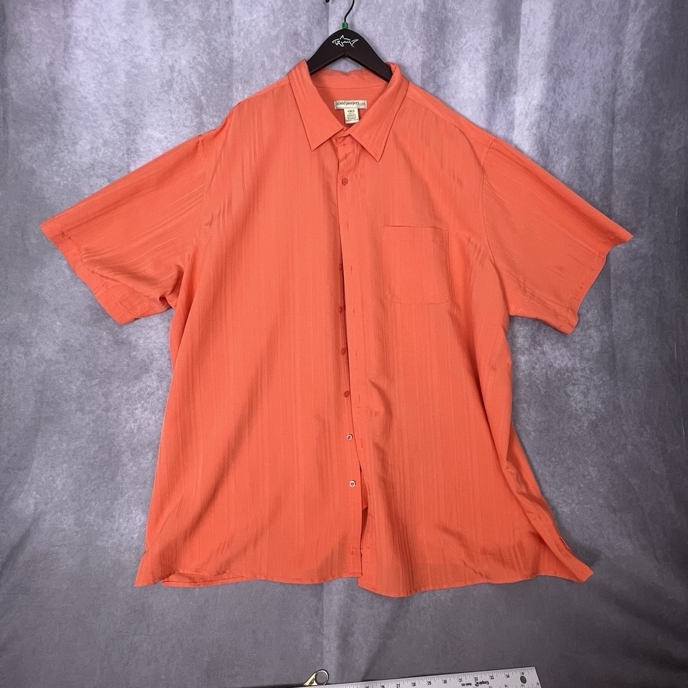 Island Passport Men's 4XLT Coral Casual Button Up Shirt